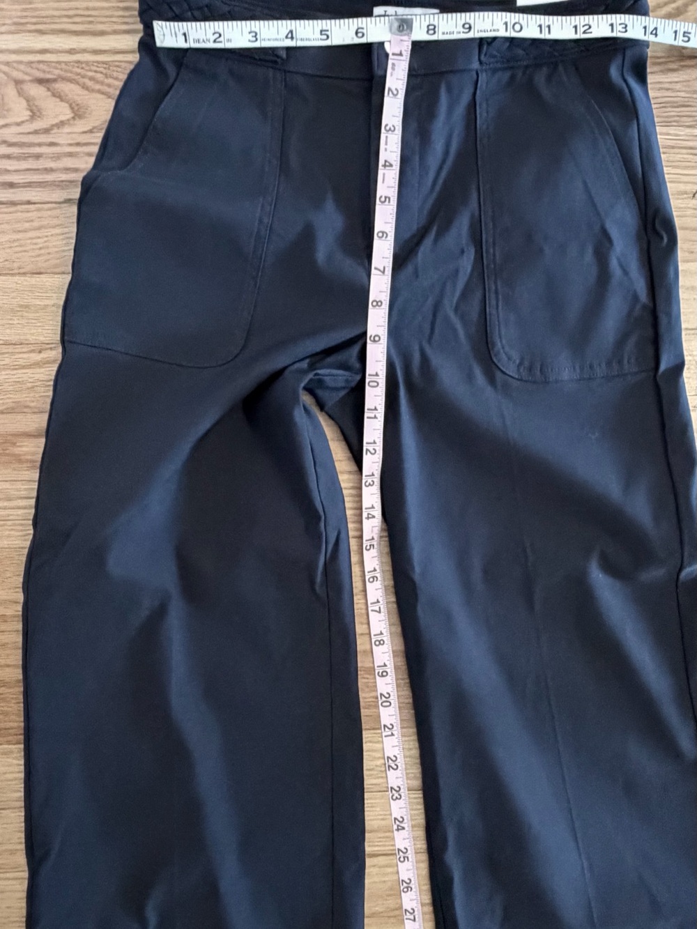 Jules & Leopold Dark Navy Blue Wide-Leg Stretch Cropped Pants with Braided Waist - Picture 8 of 13